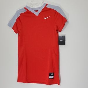 NWT Nike Womens Red Softball Shirt, Size XS